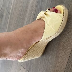 Authentic Valentino cream/yellow wedges!